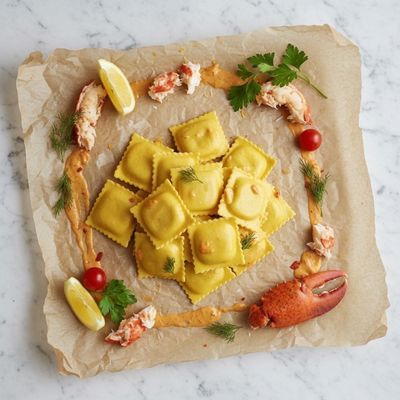Pasta Ravioli Creamy Crab & Lobster