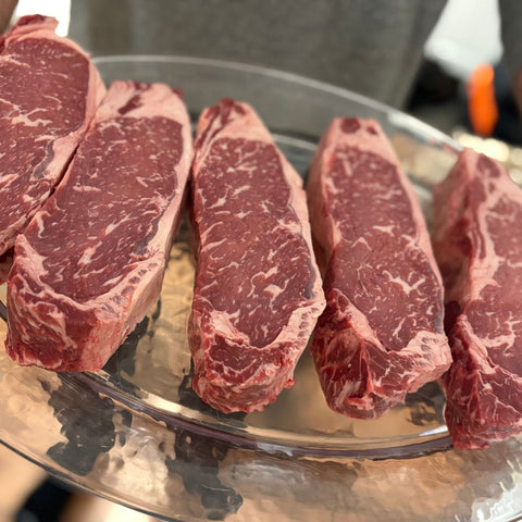 Canadian Prime Aged and Hand Cut Striploin Steaks (5-5.5 lbs.)
