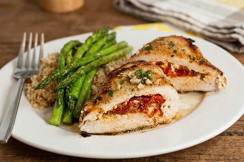Sun-Dried Tomato and Brie Cheese Stuffed Chicken Breasts
